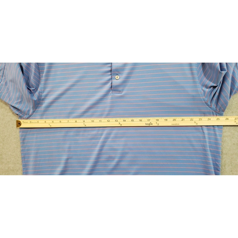 Peter Millar Halifax Stripe Stretch Polo Summer Comfort XL Blue Pink‎ - Picture 4 of 7